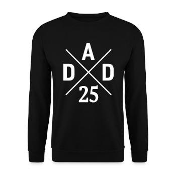 Papa 25 Papa ist 2025 frischgebackener Vater - Unisex Pullover - Schwarz - Vorne - Alina (178cm) & Michal (187cm)