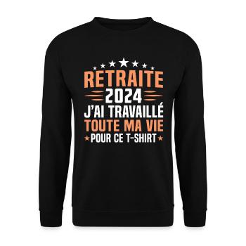 Retraité en 2024 cadeau retraité 2024 - Sweat-shirt Unisexe - noir - Devant - Alina (178cm) & Michal (187cm)
