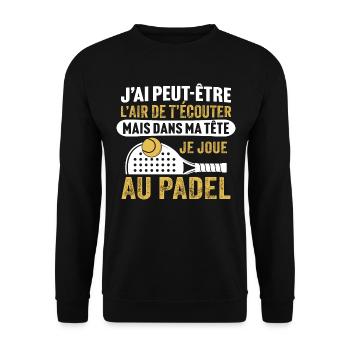 je joue au padel - Sweat-shirt Unisexe - noir - Devant - Alina (178cm) & Michal (187cm)