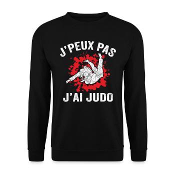 je peux pas j'ai judo - Sweat-shirt Unisexe - noir - Devant - Alina (178cm) & Michal (187cm)