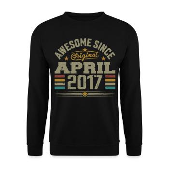 April 2017 Geburtstag Vintage Geschenkidee 2017 - Unisex Pullover - Schwarz - Vorne - Alina (178cm) & Michal (187cm)