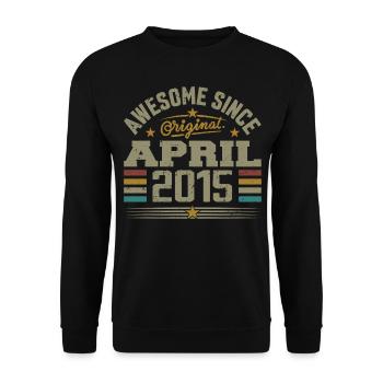 April 2015 Geburtstag Vintage Geschenkidee 2015 - Unisex Pullover - Schwarz - Vorne - Alina (178cm) & Michal (187cm)