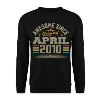 Avril 2010 Anniversaire Idée Cadeau Vintage 2010 - Sweat-shirt Unisexe - noir - Devant - Alina (178cm) & Michal (187cm)
