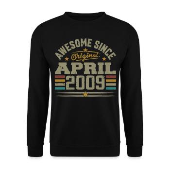 Avril 2009 Anniversaire Idée Cadeau Vintage 2009 - Sweat-shirt Unisexe - noir - Devant - Alina (178cm) & Michal (187cm)