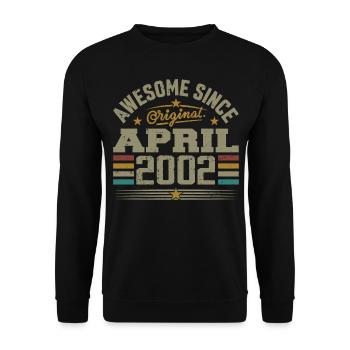 April 2002 Birthday Vintage Gift Idea 2002 - Unisex Sweatshirt - black - Front - Alina (178cm) & Michal (187cm)
