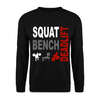 Kraftsport Bodybuilding Squat Bench Deadlift - Unisex Sweatshirt - black - Front - Alina (178cm) & Michal (187cm)