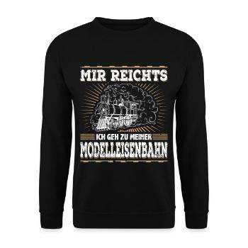Mir Reichts Ich Geh Zu Meiner Modelleisenbahn - Unisex Pullover - Schwarz - Vorne - Alina (178cm) & Michal (187cm)
