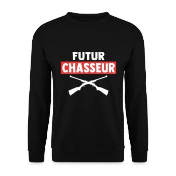 Futur chasseur comme papa t-shirt bébé et enfant - Sweat-shirt Unisexe - noir - Devant - Alina (178cm) & Michal (187cm)