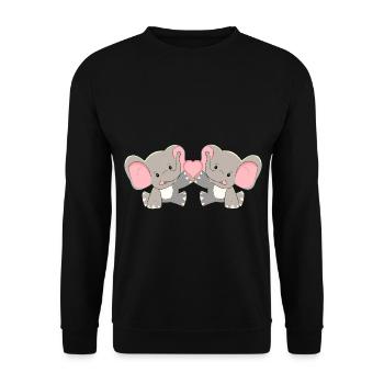 Elephant Baby Heart Enfants Naissance Jumeaux Enfants - Sweat-shirt Unisexe - noir - Devant - Alina (178cm) & Michal (187cm)