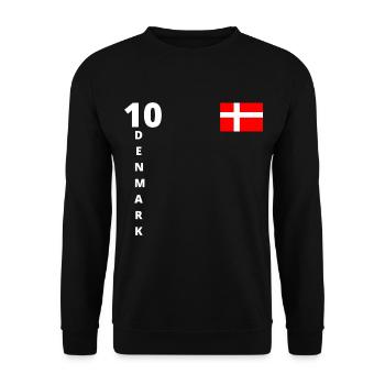 Denmark Football Danish flag Scandinavian - Unisex Sweatshirt - black - Front - Alina (178cm) & Michal (187cm)