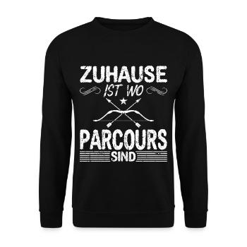 Bogenschießen 3D Parcours Bogensport Bogenjagd - Unisex Pullover - Schwarz - Vorne - Alina (178cm) & Michal (187cm)