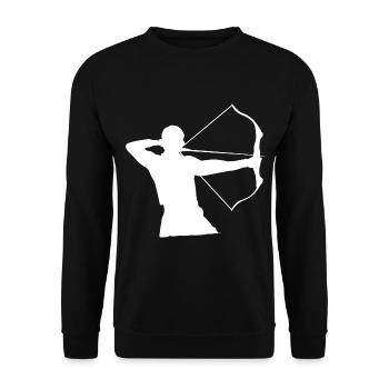 Archery Archer Gift Bow Bow - Unisex Sweatshirt - black - Front - Alina (178cm) & Michal (187cm)