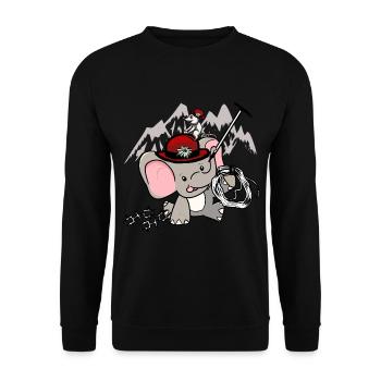 Tyrolean elephant mountaineers climb mouse Alps - Unisex Sweatshirt - black - Front - Alina (178cm) & Michal (187cm)