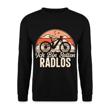 Ich Bin Selten Radlos - Fahrrad MTB Mountainbike - Unisex Pullover - Schwarz - Vorne - Alina (178cm) & Michal (187cm)