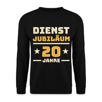Dienstjubiläum 20 Jahre Firmenjubiläum Glückwunsch - Unisex Pullover - Schwarz - Vorne - Alina (178cm) & Michal (187cm)
