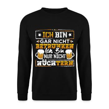 Ich bin gar nicht Betrunken - Unisex Pullover - Schwarz - Vorne - Alina (178cm) & Michal (187cm)