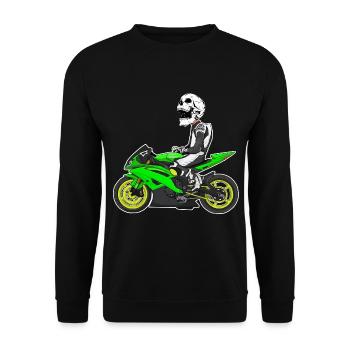 Motorcycle Lifestyle / Motorcycle / Motorcycle biker - Unisex Sweatshirt - black - Front - Alina (178cm) & Michal (187cm)