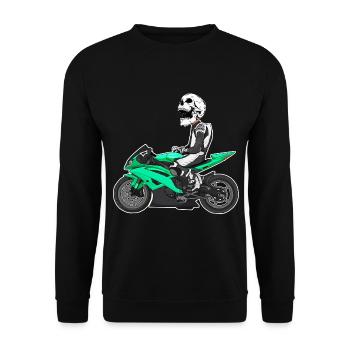 Motorcycle Lifestyle / Motorcycle / Motorcycle biker - Unisex Sweatshirt - black - Front - Alina (178cm) & Michal (187cm)