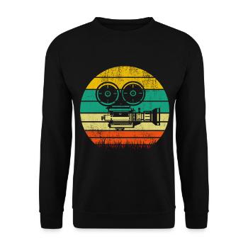 Retro Kamera Film Kino - Unisex Pullover - Schwarz - Vorne - Alina (178cm) & Michal (187cm)