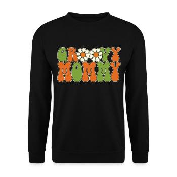 Retro Groovy Mommy Matching Family Baby Shower - Sweat-shirt Unisexe - noir - Devant - Alina (178cm) & Michal (187cm)
