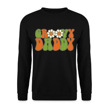 Retro Groovy Daddy Matching Family Baby Shower - Sweat-shirt Unisexe - noir - Devant - Alina (178cm) & Michal (187cm)