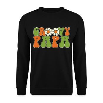 Retro Groovy Papa Matching Family Baby Shower - Sweat-shirt Unisexe - noir - Devant - Alina (178cm) & Michal (187cm)
