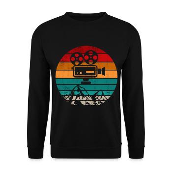 Rétro Film Caméra Caméra Cinéaste Cinéma - Sweat-shirt Unisexe - noir - Devant - Alina (178cm) & Michal (187cm)