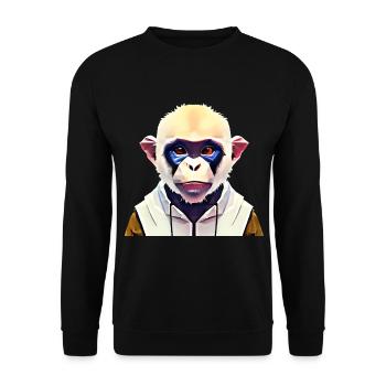 Polygon Affe - Unisex Pullover - Schwarz - Vorne - Alina (178cm) & Michal (187cm)
