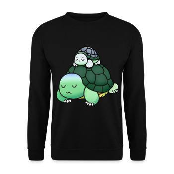 You don't wake sleeping turtles - Unisex Sweatshirt - black - Front - Alina (178cm) & Michal (187cm)