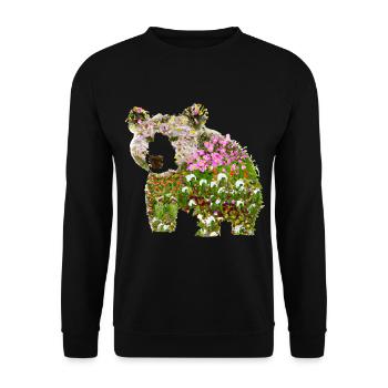 Flower Bear Bear Flowers - Unisex Sweatshirt - black - Front - Alina (178cm) & Michal (187cm)