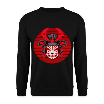Kitsun Vaporwave Japanese Kami Vaporwave Kitsune - Unisex Sweatshirt - black - Front - Alina (178cm) & Michal (187cm)