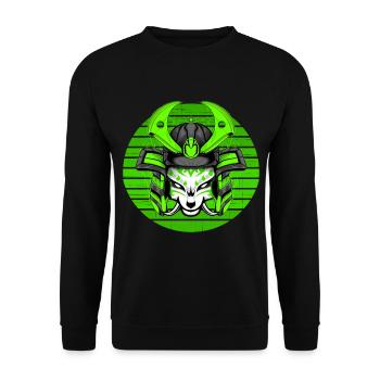 Kitsun Vaporwave Japanese Kami Vaporwave Kitsune - Unisex Sweatshirt - black - Front - Alina (178cm) & Michal (187cm)
