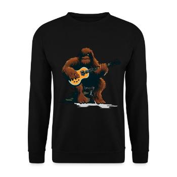 Bigfoot spielt Gitarre - Unisex Pullover - Schwarz - Vorne - Alina (178cm) & Michal (187cm)