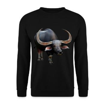 Beautiful water buffalo - Unisex Sweatshirt - black - Front - Alina (178cm) & Michal (187cm)