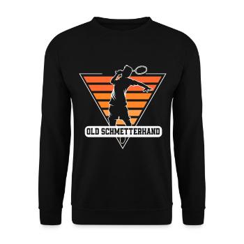 Badminton Old Schmetterhand - Unisex Pullover - Schwarz - Vorne - Alina (178cm) & Michal (187cm)