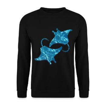 Mignon Manta Ray Manta Ray Lover - Sweat-shirt Unisexe - noir - Devant - Alina (178cm) & Michal (187cm)