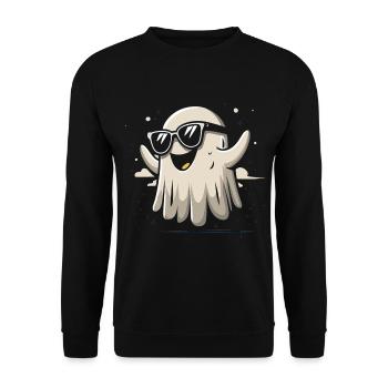 Geist mit Sonnenbrille - Unisex Pullover - Schwarz - Vorne - Alina (178cm) & Michal (187cm)
