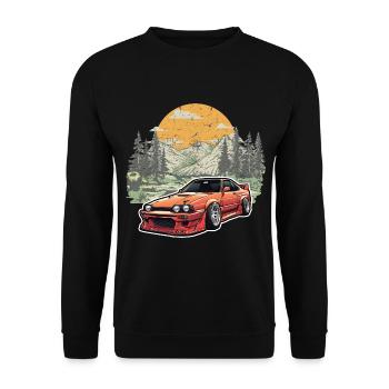 Jdm / Tuning / Turbocharger / Rims / Chiptuning - Unisex Sweatshirt - black - Front - Alina (178cm) & Michal (187cm)