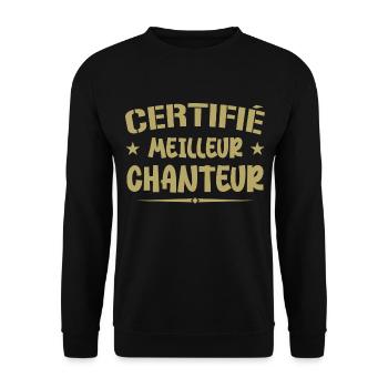 Certified Best Singer - Singer Gift - Unisex Sweatshirt - black - Front - Alina (178cm) & Michal (187cm)