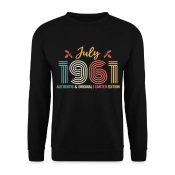 July 1961 July birthday July 1961 - Unisex Sweatshirt - black - Front - Alina (178cm) & Michal (187cm)