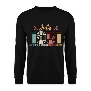 Juillet 1951 anniversaire Juillet 1951 Juillet rét - Sweat-shirt Unisexe - noir - Devant - Alina (178cm) & Michal (187cm)