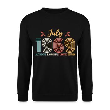 July 1969 Birthday July 1969 July - Unisex Sweatshirt - black - Front - Alina (178cm) & Michal (187cm)