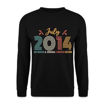 July 2014 birthday July 2014 July - Unisex Sweatshirt - black - Front - Alina (178cm) & Michal (187cm)
