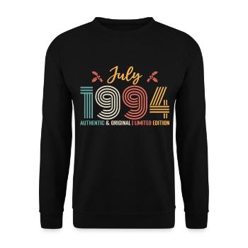 Juli 1994 Geburtstag Juli 1994 Juli - Unisex Pullover - Schwarz - Vorne - Alina (178cm) & Michal (187cm)