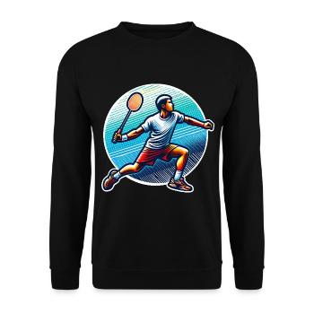 Badminton - Unisex Sweatshirt - black - Front - Alina (178cm) & Michal (187cm)