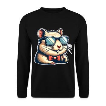 Hamster - Unisex Sweatshirt - black - Front - Alina (178cm) & Michal (187cm)