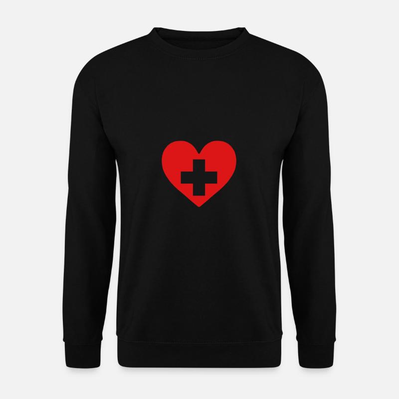 Red heart cross inside - Unisex Sweatshirt - black