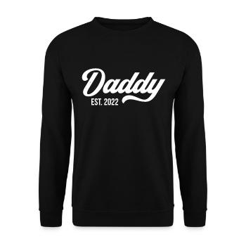 Papa Est. 2022 - Unisex Pullover - Schwarz - Vorne - Alina (178cm) & Michal (187cm)