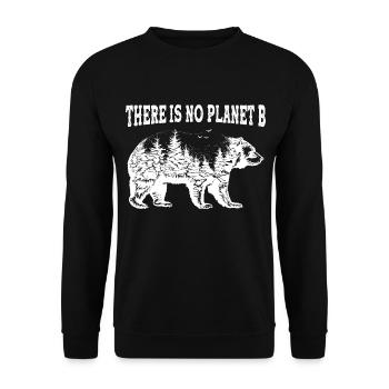 Es gibt keinen Planet B Geschenk Bärenschutz - Unisex Pullover - Schwarz - Vorne - Alina (178cm) & Michal (187cm)