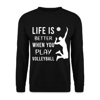 Volleyball Volleyball Player Beach Volleyball Player - Unisex Sweatshirt - black - Front - Alina (178cm) & Michal (187cm)